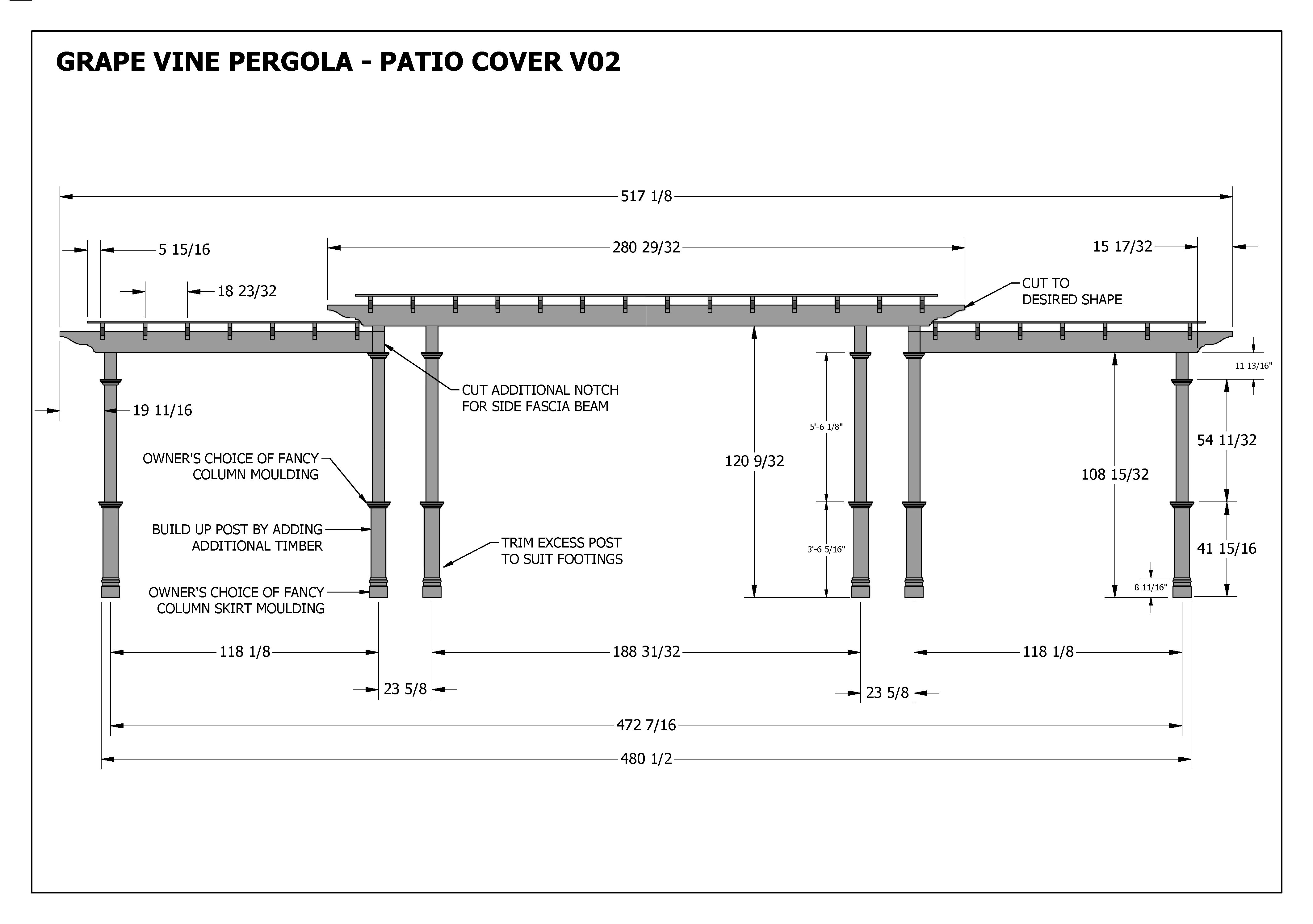 GRAPE VINE PERGOLA - OUTDOOR PATIO COVER - V2 Full ... GRAPE VINE PERGOLA - OUTDOOR PATIO COVER - V2 Full ... on Patio Cover Decorating Ideas id=12438
