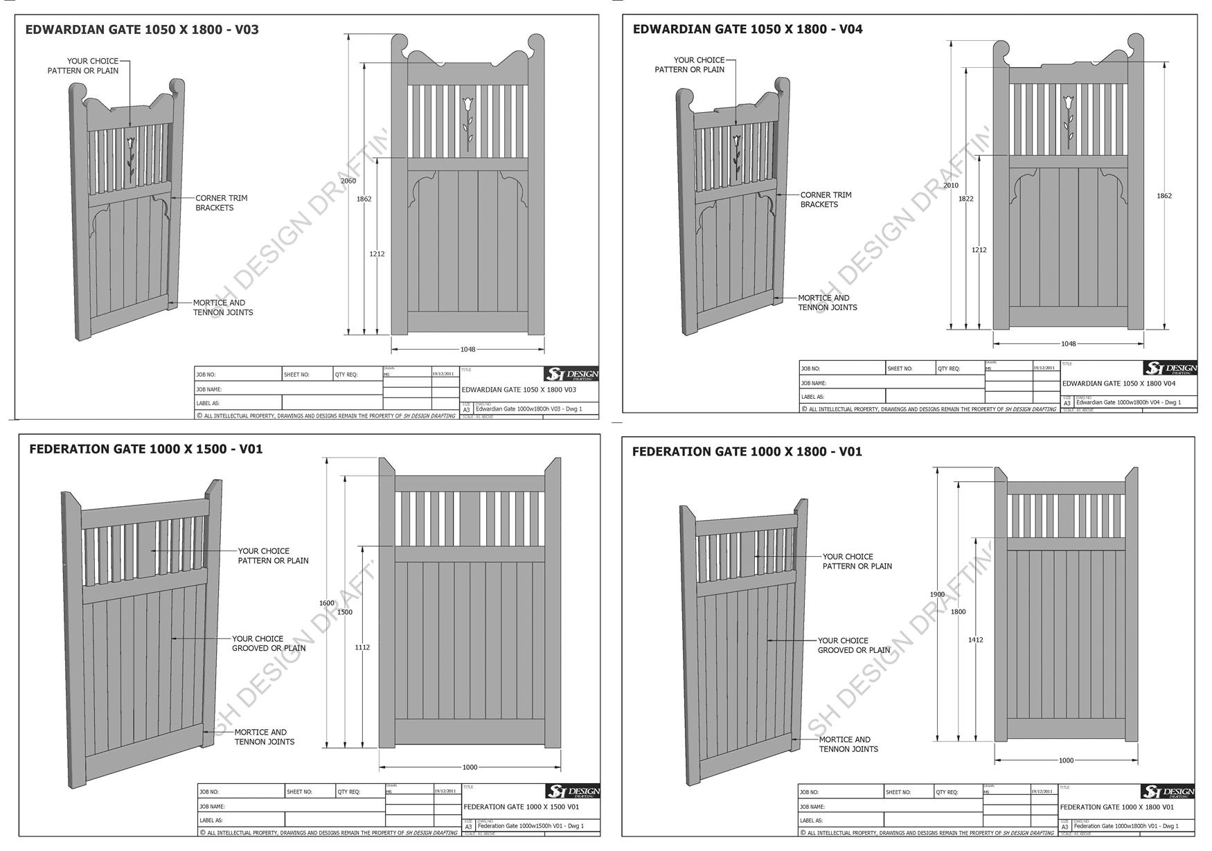 SINGLE & DOUBLE TIMBER GATE "BUILDING PLANS" MANY SIZES Make ur Own